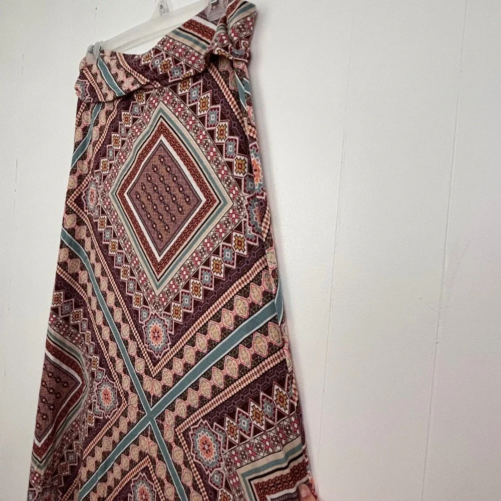 American Rag Cie Womens Geometric Diamond Print Maxi Skirt Boho Multicolor Large - Picture 5 of 8